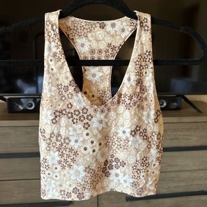 NWOT Aerie tan floral tank with built in bra
